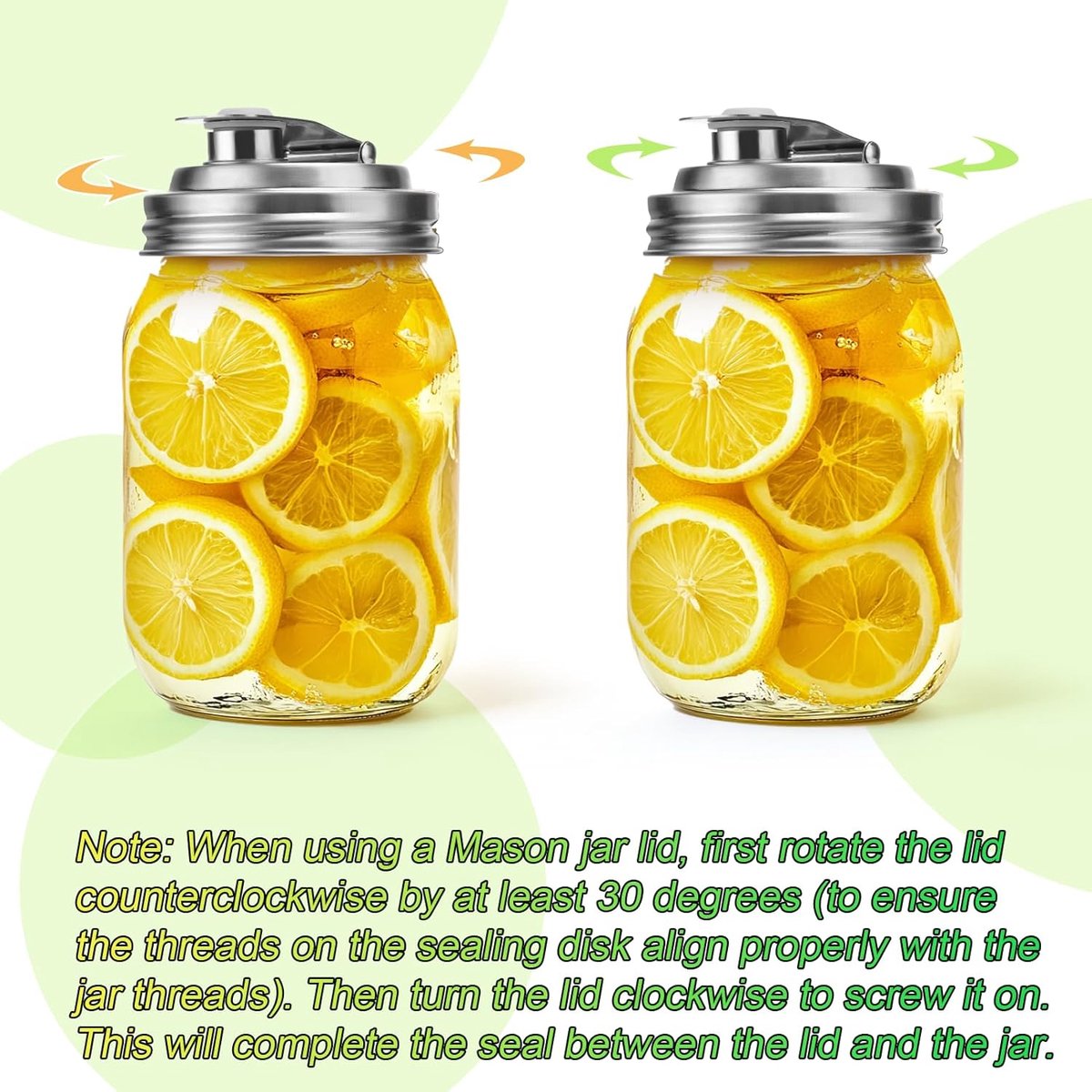 Mason Jar Lids - Stainless Steel Pouring Spout with Leak-Proof Seal - For Mason Jars, tear-resistant, leak-proof, airtight lid, for drinks, salad, dressing, and food storage - Image 5