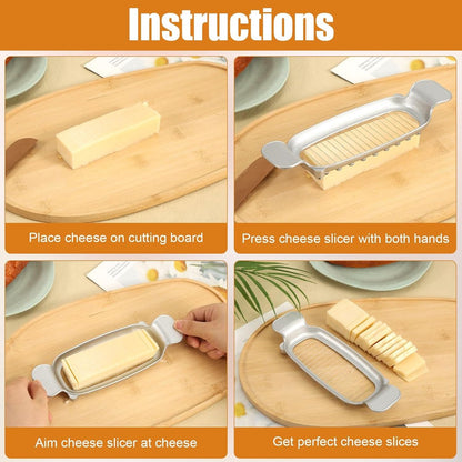 Butter and cheese slicer - 304 stainless steel, multifunctional kitchen tool for cutting butter - Cheese and fruit - Image 3