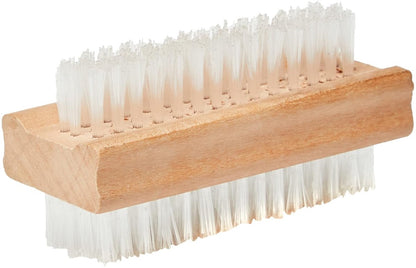 Nail brush - Wooden nail brush - Double-sided soft brush for cleaning nails - Nail and pedicure brush