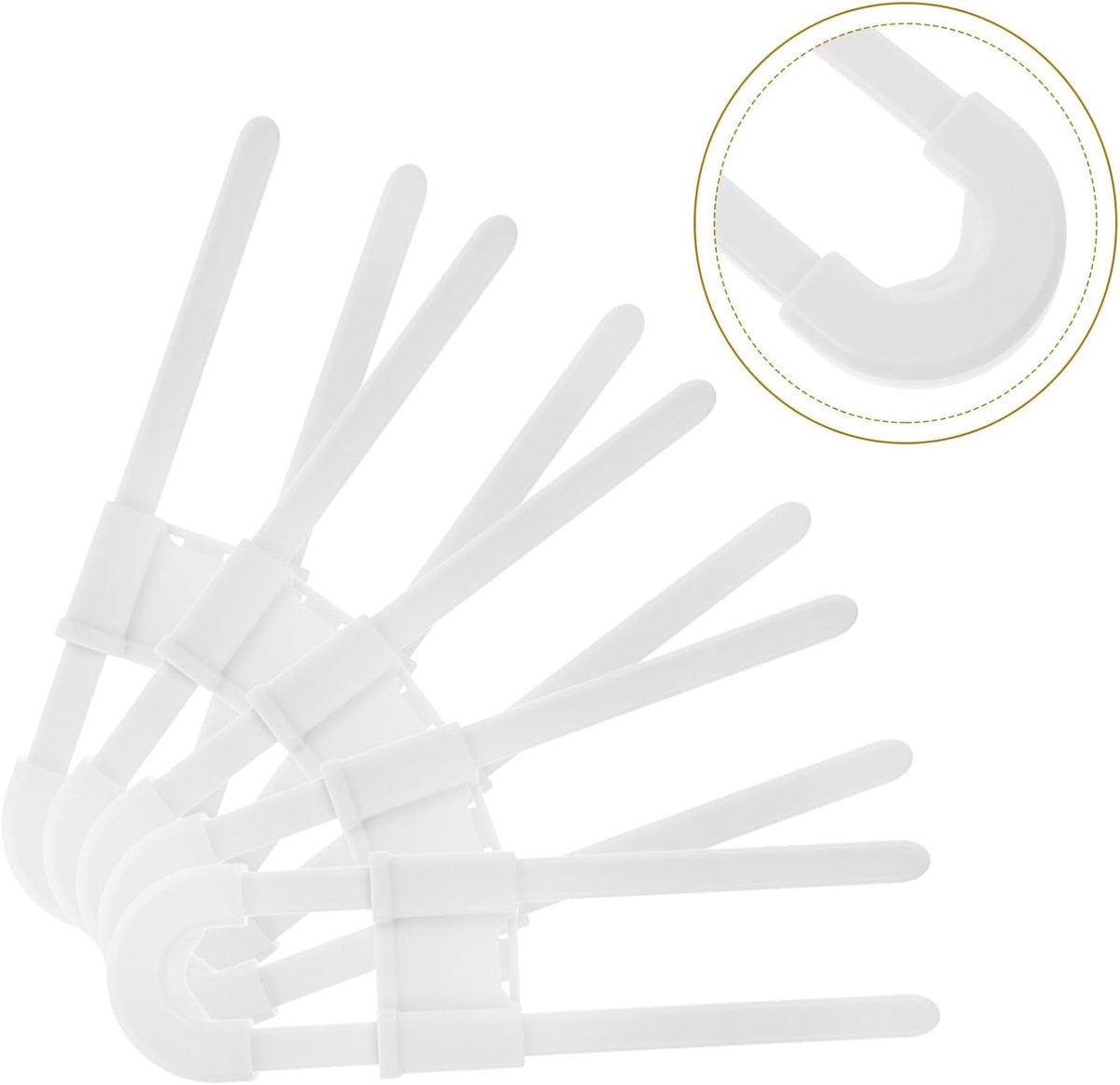 Child lock cabinets - Cabinet security for children - for cabinets and refrigerators - 5 pieces - White - Image 5