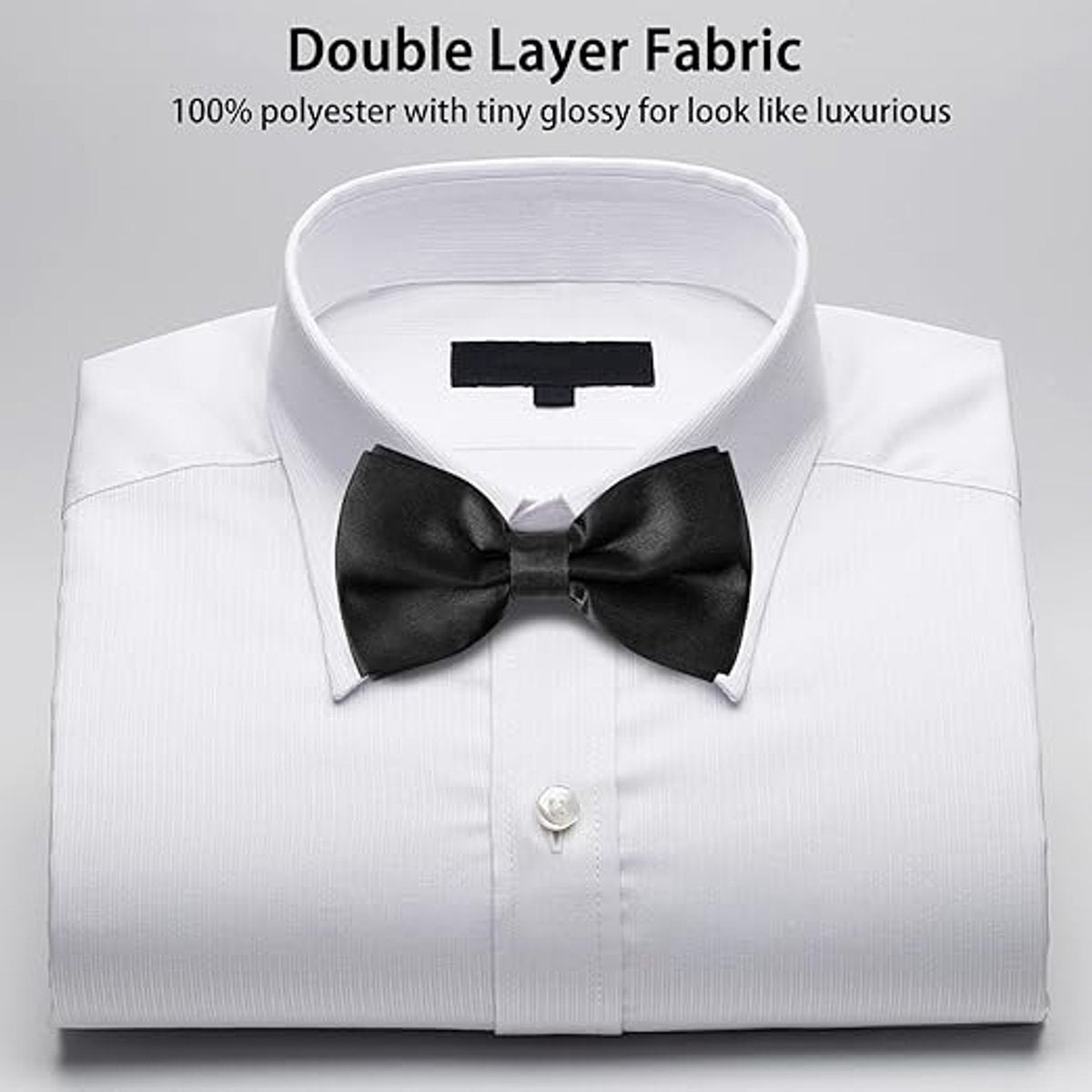 8 men's bow ties, pre-tied men's bow ties, adjustable satin bow tie for all ages - Image 3