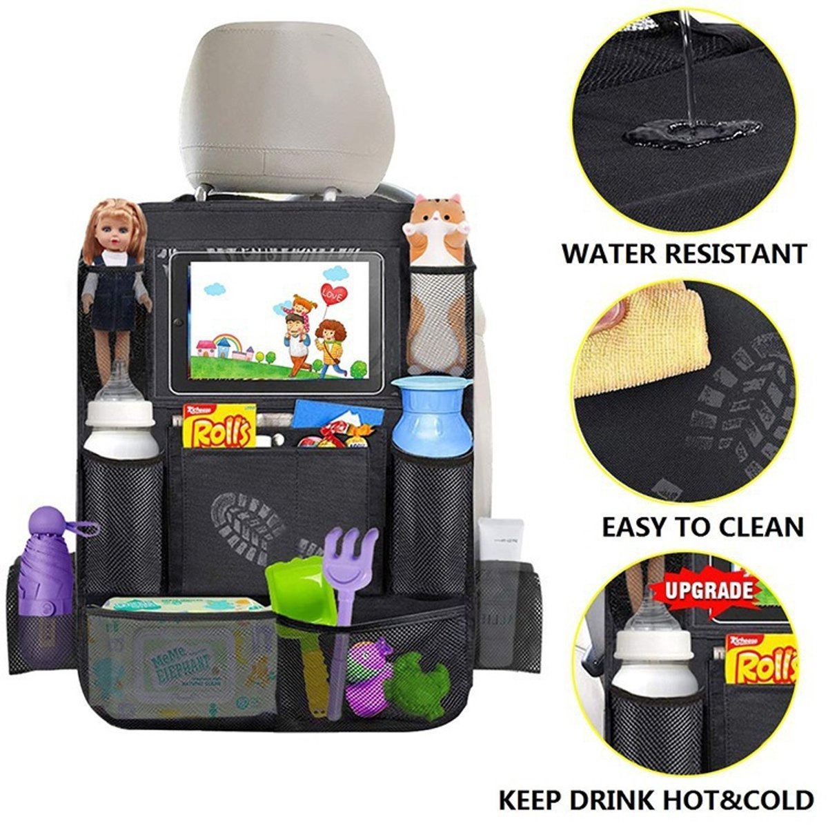 Back Seat Organizer 2-piece – 40×60cm, for children/iPad - Image 2
