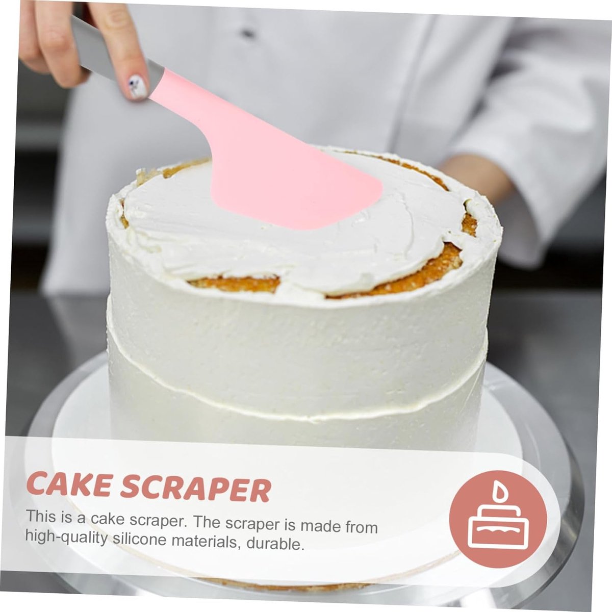 2-piece silicone cake scraper - non-stick baking tool - easy to clean and store - essential kitchen tool set - Image 2