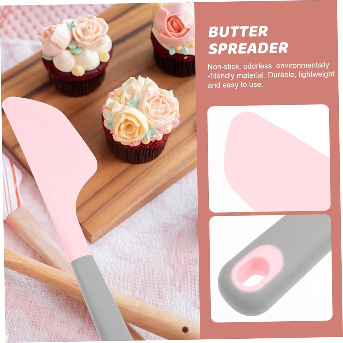 2-piece silicone cake scraper - non-stick baking tool - easy to clean and store - essential kitchen tool set - Image 3