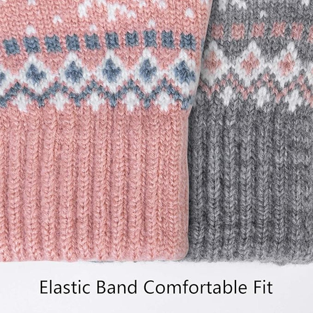 Women's winter gloves - Snowflake print Warm touchscreen gloves - Unisex - Reusable - Image 3