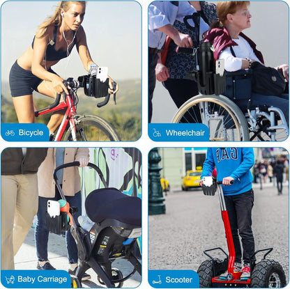 Stroller cup holder - Bicycle cup holder - Universal cup holder - 2-in-1 cup holder and phone holder - Suitable for strollers, bicycles, walkers, and wheelchairs - Image 3