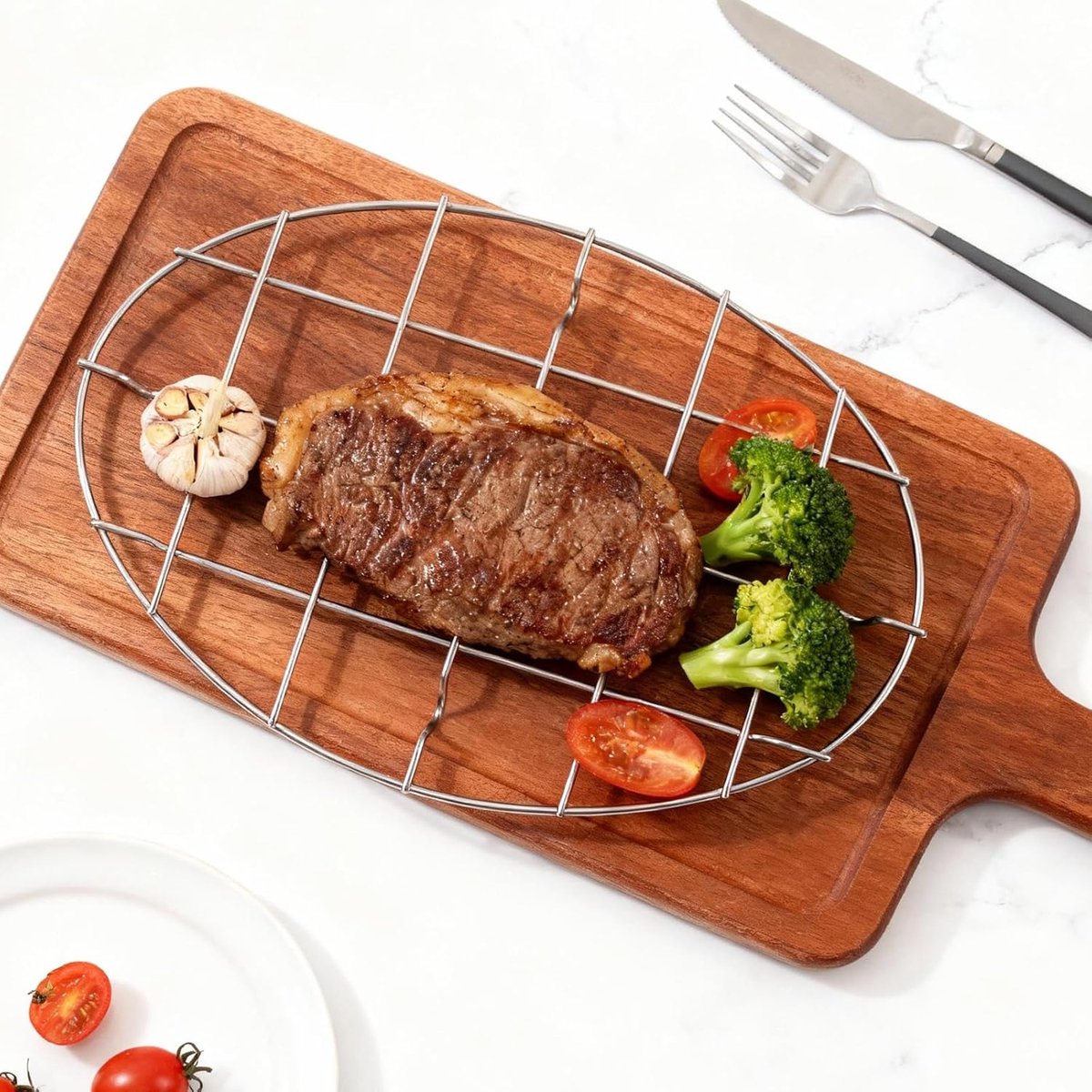 Oval 25 cm Cookie Cooler Rack - 304 Stainless Steel Cooler Racks Cookware 2 cm High Thick Version 1 piece - Image 3