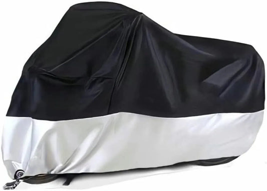 Motorcycle cover, Waterproof car cover with lock holes and storage bag, suitable for motorcycles up to 245 cm
