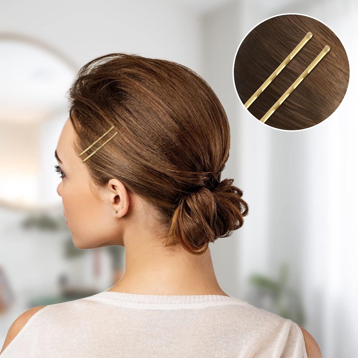 100 Pieces 2 Inch Gold Hairpins - With Clear Storage Box - For Hair Salons & Personal Use - Image 3