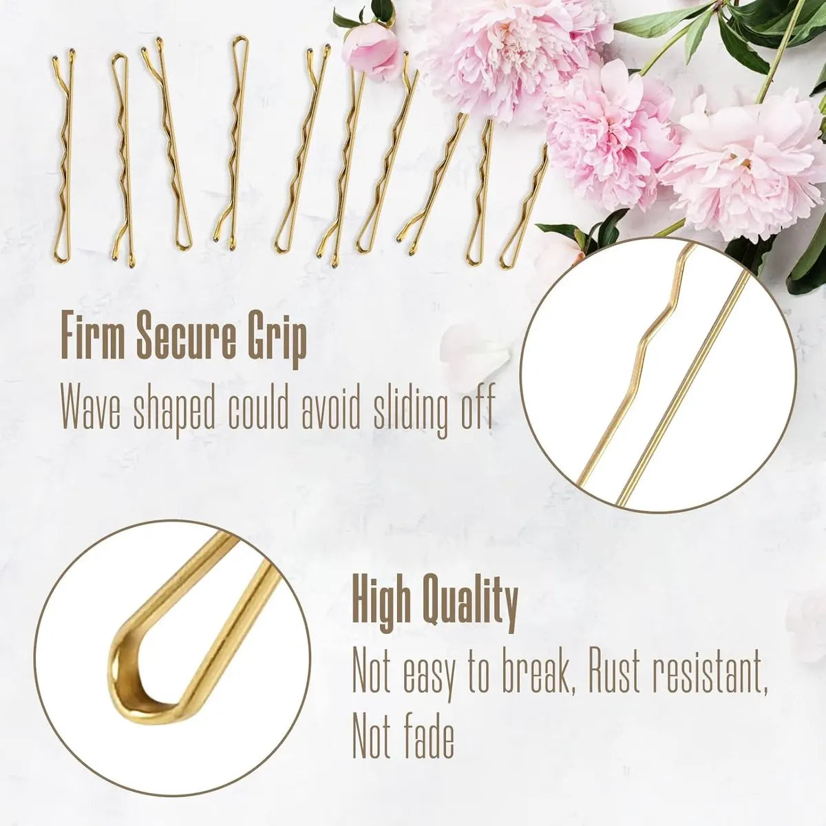 100 Pieces 2 Inch Gold Hairpins - With Clear Storage Box - For Hair Salons & Personal Use - Image 5