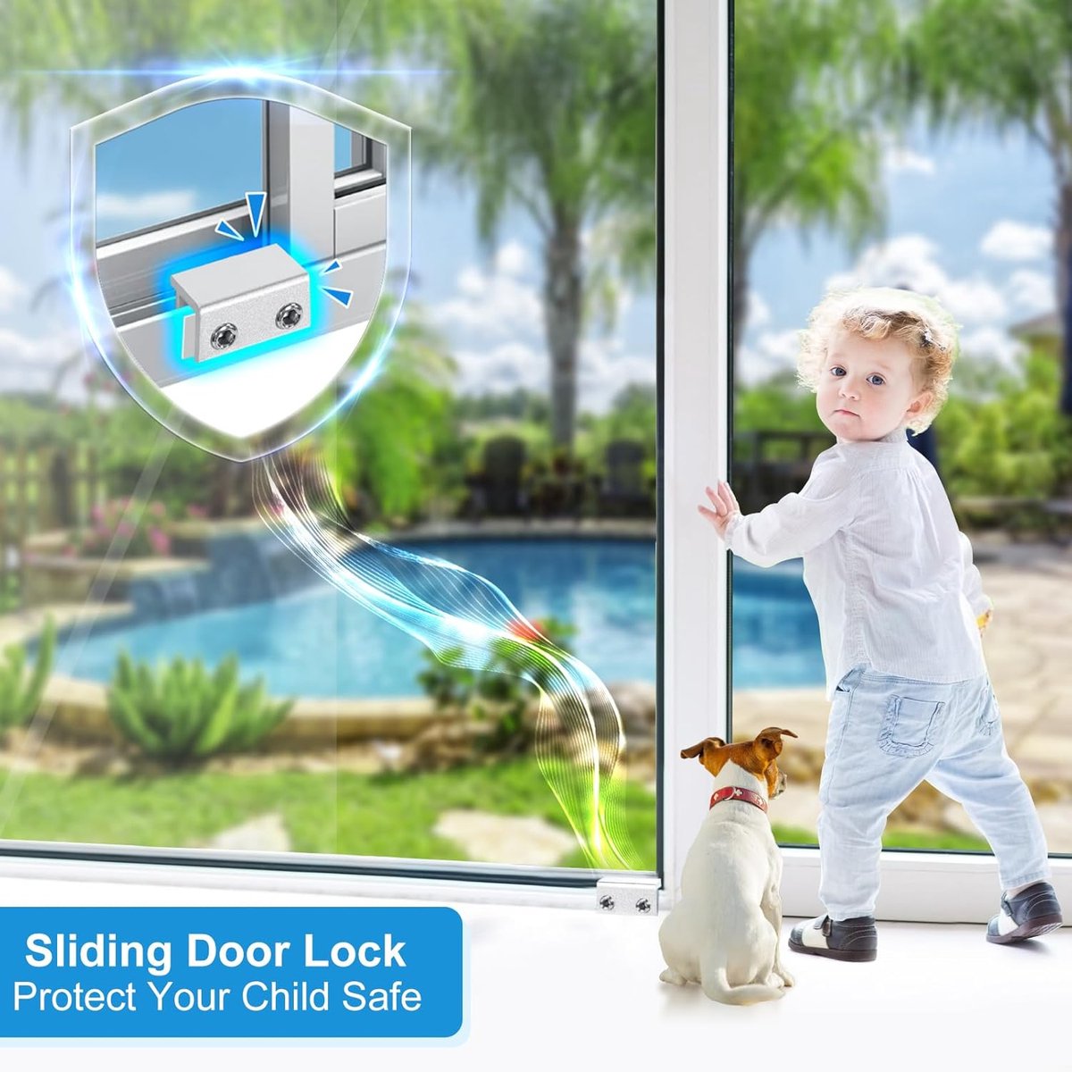 Sliding window locks - Horizontal & up/down - 4 sets silver - Image 5