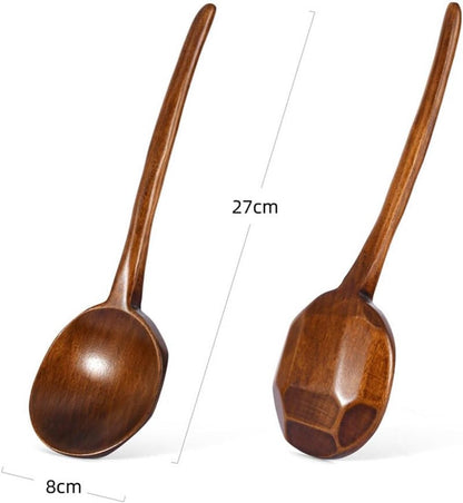 Wooden cooking spoons - 1 piece, 27 cm long spoons - For stirring, tasting, and turning food - Large wooden cooking spoons - Suitable for cooking and crafting - Image 5