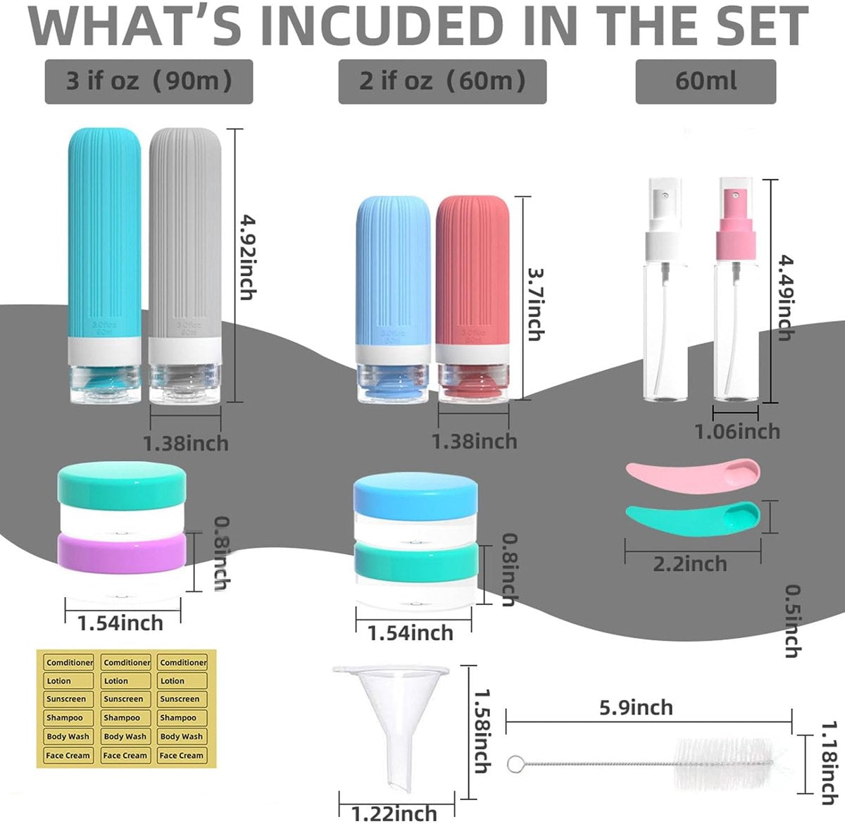 Travel Bottles with Case - Travel Accessories - Cosmetic Jars - Travel Bottles - Suitable for Toiletries - Eco-Friendly and Portable (1 piece) - Image 3