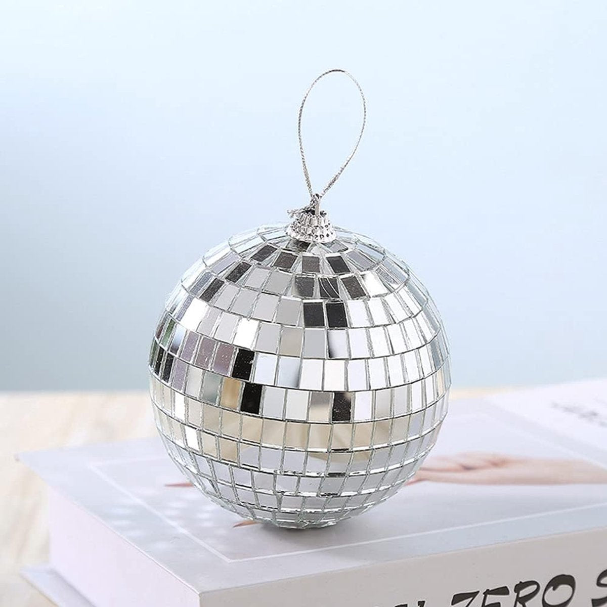 12 1.2-inch silver mirrored disco ball Christmas tree ornaments - suitable for family parties, Christmas decorations for weddings - create light effects - Image 5