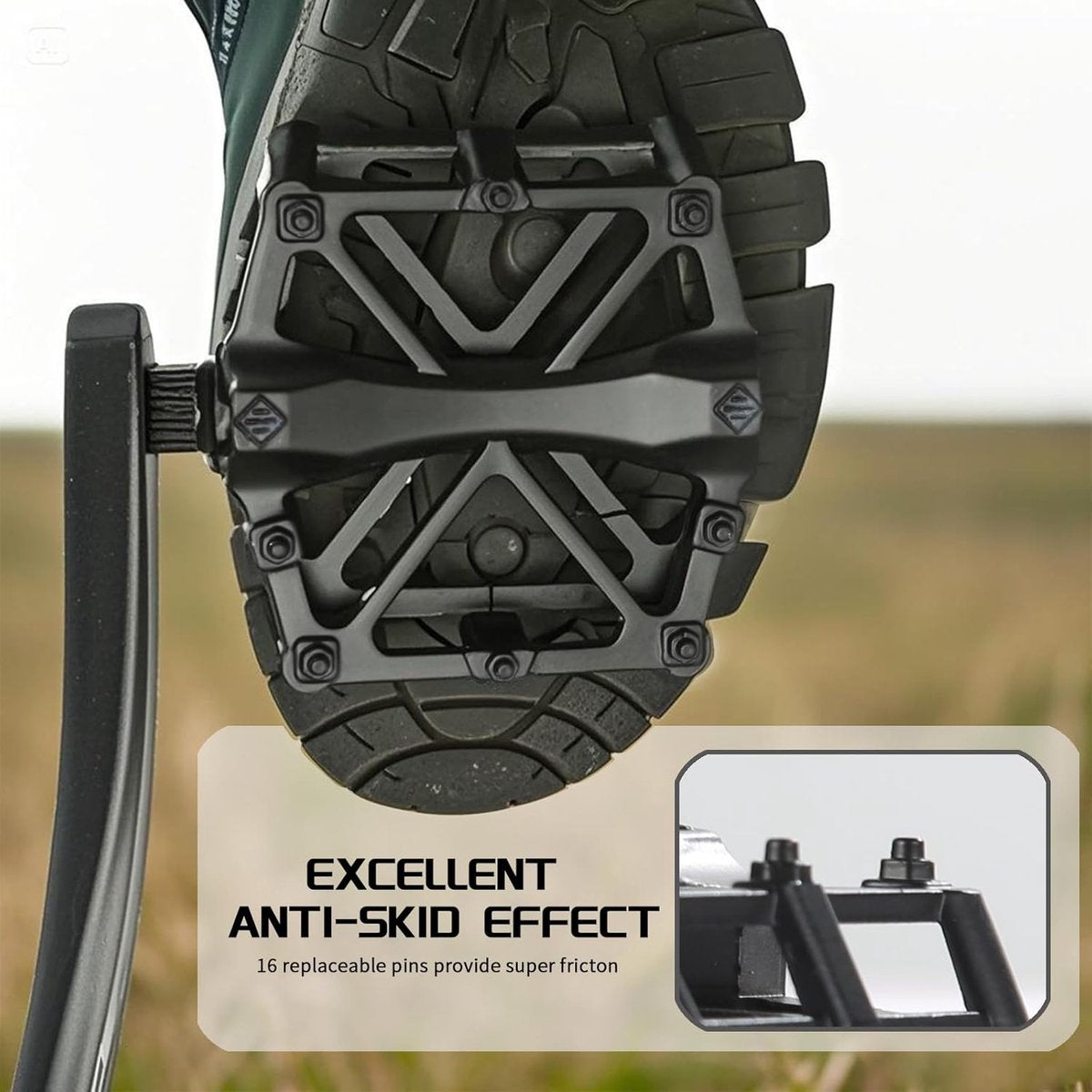 Foot pedals - 9/16 inch mountain bike foot pedals - with waterproof, sealed bearings - 2-pack - Image 2