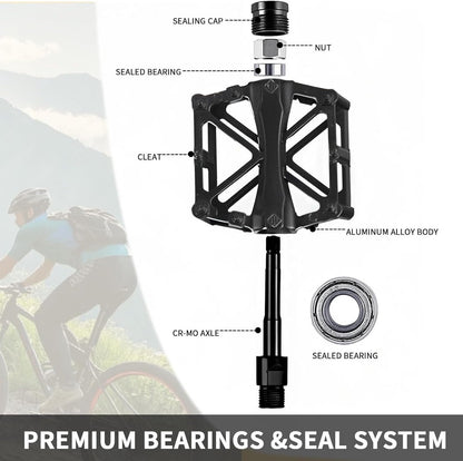 Foot pedals - 9/16 inch mountain bike foot pedals - with waterproof, sealed bearings - 2-pack - Image 4