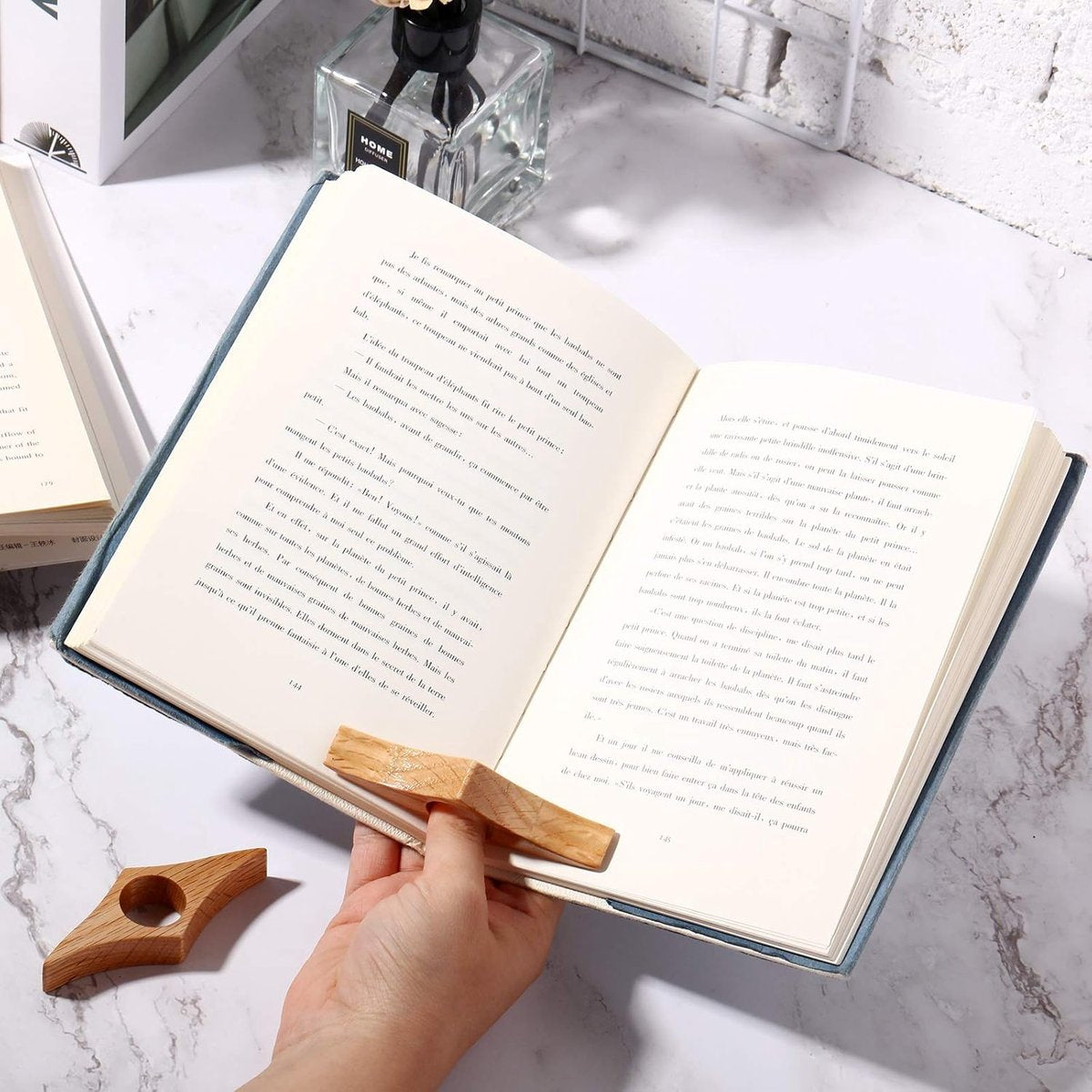 Wooden bookmark - 3 pieces, various sizes, wooden bookmarks - reading accessories, gifts - for readers, book lovers and bookworms (khaki) - Image 2
