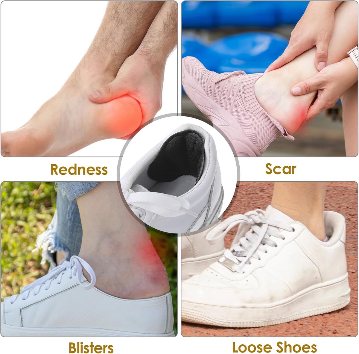 4-Pair Heel Sole - Anti-Slip Heel Sole for High Heels & Dress Shoes - Anti-Slip Heel - Self-Adhesive Heel Sole - Suitable for Loose-fitting Shoes, Anti-Slip Heel Sole - Unisex Anti-Wear Heel Protectors - Image 4