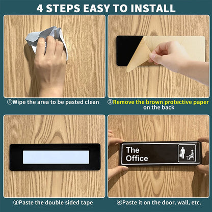 Acrylic Door Panel – Self-Adhesive, 3.2×9×0.2 inches, Black & White - Image 3