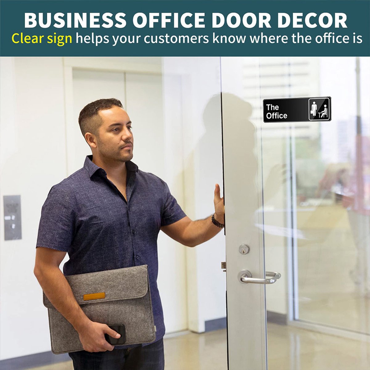 Acrylic Door Panel – Self-Adhesive, 3.2×9×0.2 inches, Black & White - Image 4