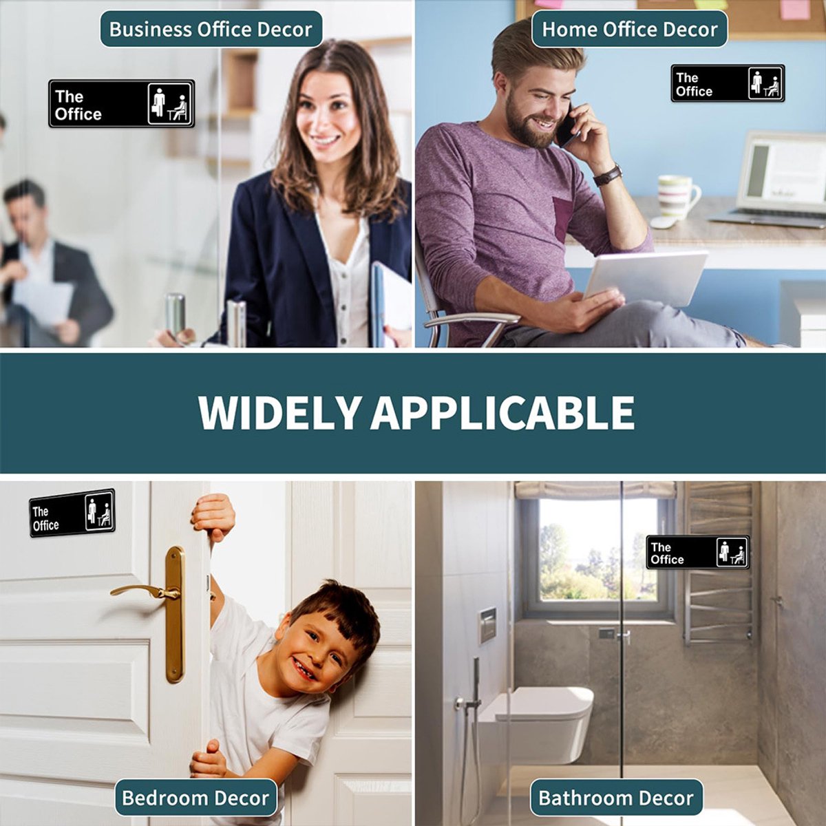 Acrylic Door Panel – Self-Adhesive, 3.2×9×0.2 inches, Black & White - Image 5