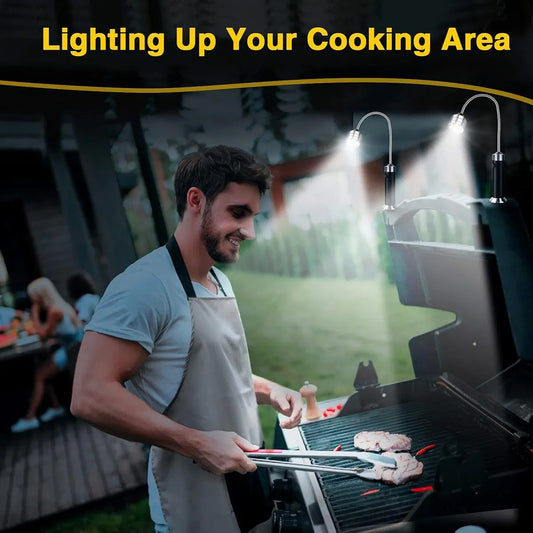 BBQ lamp - Magnetic base - Super bright LED BBQ lamp - 360° rotatable neck, waterproof and heat-resistant - Suitable for camping and car repairs - 2 pcs - Image 3