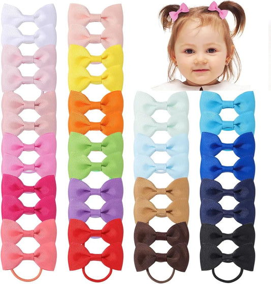 Pack of 40 multicolored hair clips and hair ties for baby girls, elastic headbands, hair ties for ponytails, elastic bands and hair cords - 40 pieces per pack (1 pack)