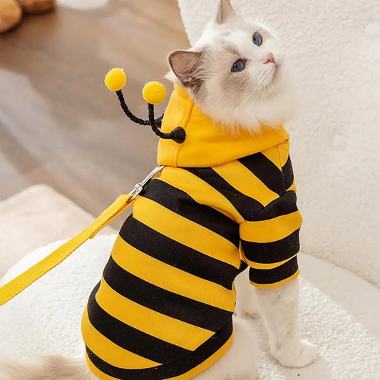 Bee Cat Costume - Small Hooded Set for Dog and Cat - Halloween Pet Costume - Image 3