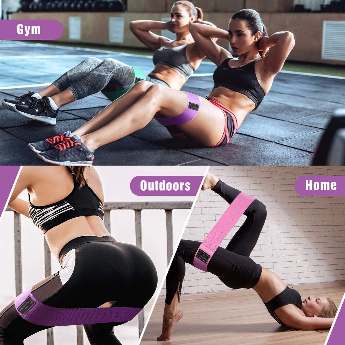 Resistance Bands - Resistance Band - Fitness Elastics - Non-slip, secure fit - Sturdy latex-free fabric - Full Body Workout - For women, home and gym training - Image 2