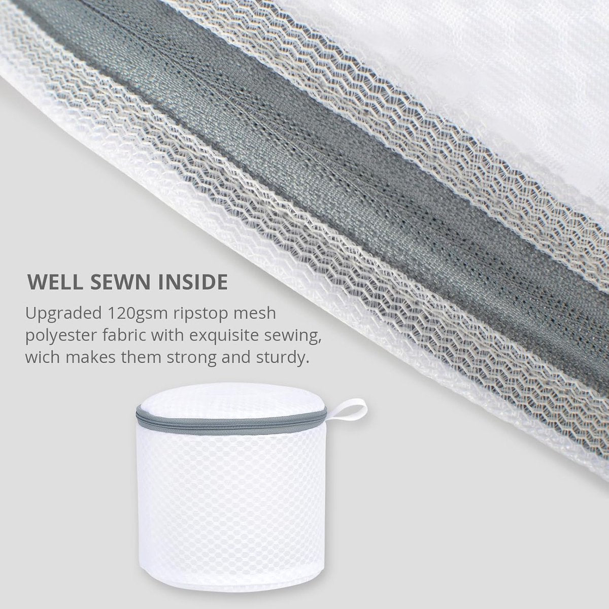 Set of 3 mesh laundry bags - Suitable for washing delicate garments - Mesh laundry bags for bras with hanging loops - Dimensions: 15 x 18 cm - Special laundry bags for lingerie - Image 4