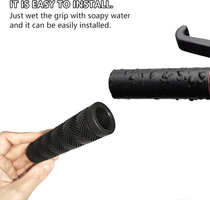 Bicycle handlebar grips - 90 mm long - suitable for bicycles, mountain bikes, beach cruisers, scooters, and folding bikes - soft, comfortable, and non-slip. - Image 2