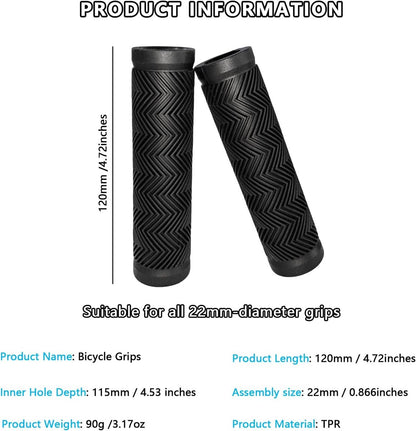 Bicycle handlebar grips - 90 mm long - suitable for bicycles, mountain bikes, beach cruisers, scooters, and folding bikes - soft, comfortable, and non-slip. - Image 5