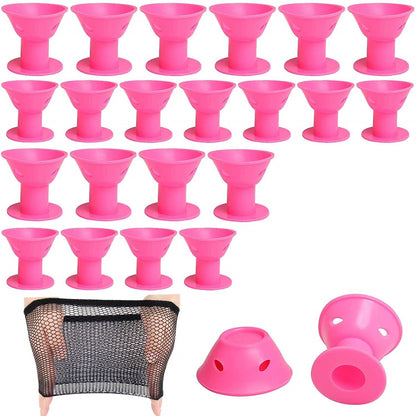 Curlers 40-piece – Pink, 20 large + 20 small curling brushes