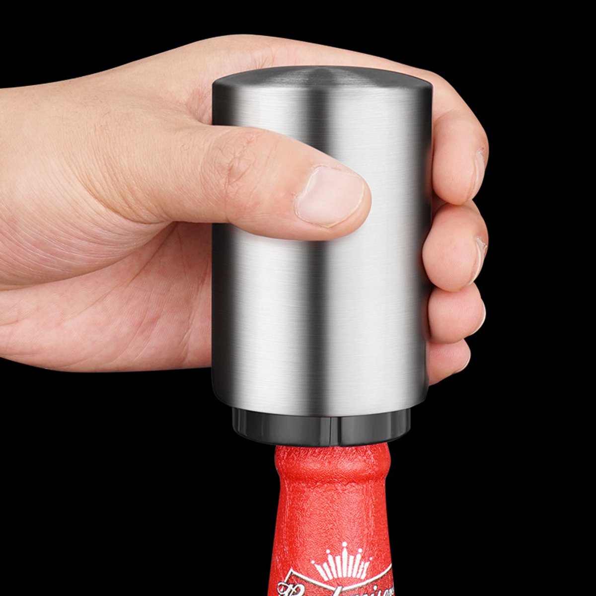 Automatic Corkscrew – Push System, Stainless Steel Color - Image 2