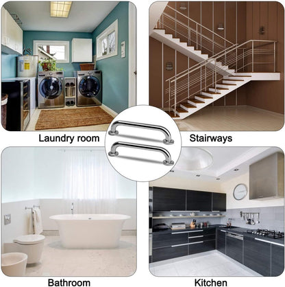 2 Pieces Bathroom Grab Bar 304 Stainless Steel - 30cm - 500lbs Load Capacity - For the Elderly - Image 4