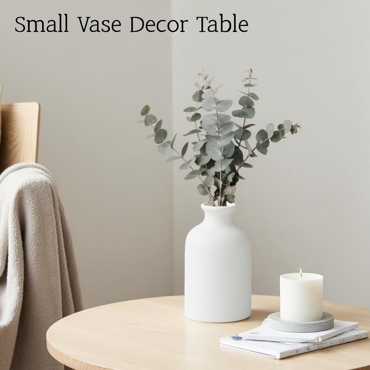 Ceramic vase set - Modern home decor vases - Suitable for bookshelves, living rooms, bedrooms, dining table decoration, gifts and small flower arrangements (3 pieces) - Image 3