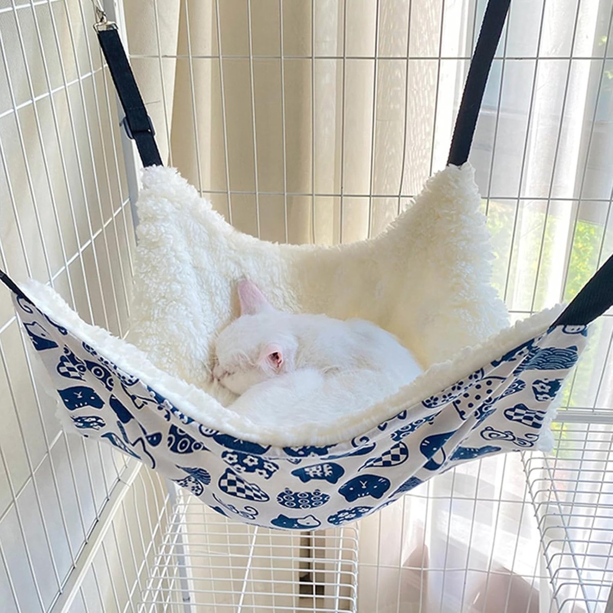 Cat Basket - Cat Hammock - Adjustable, soft, hanging pet bed - Suitable for cats, ferrets, puppies, rabbits and small animals (2 pieces) - Image 4