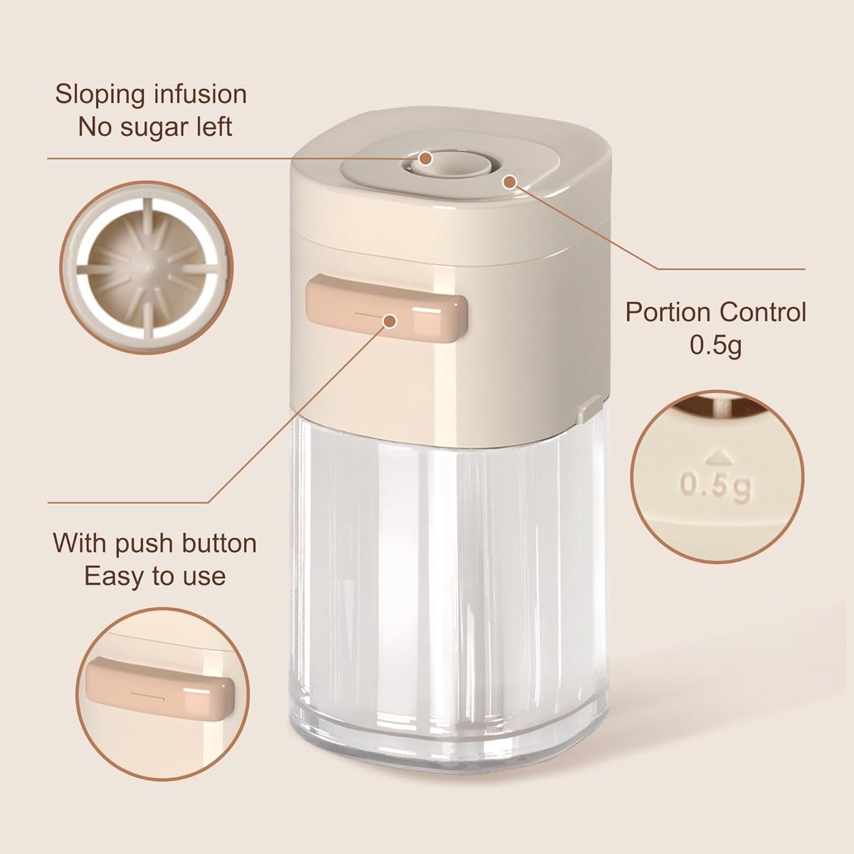 6.4 oz shaker with lid - suitable for kitchen spice tools - Image 2