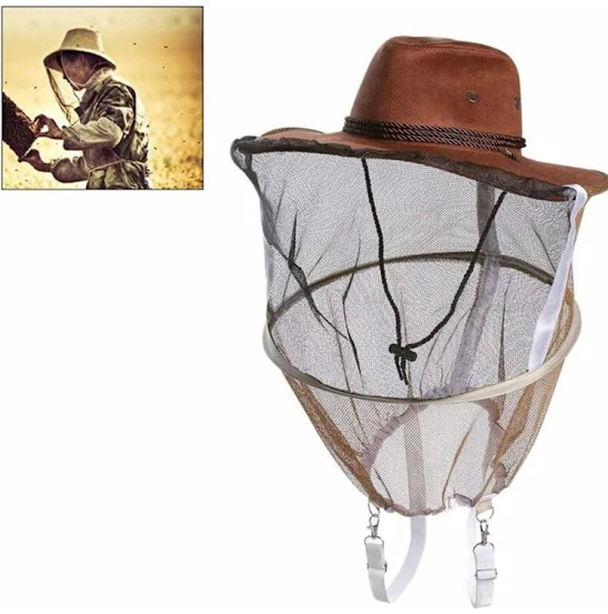 Biodlar hat with Slöja – Poly-bomull, myggmask, outdoor/fiske - Image 3