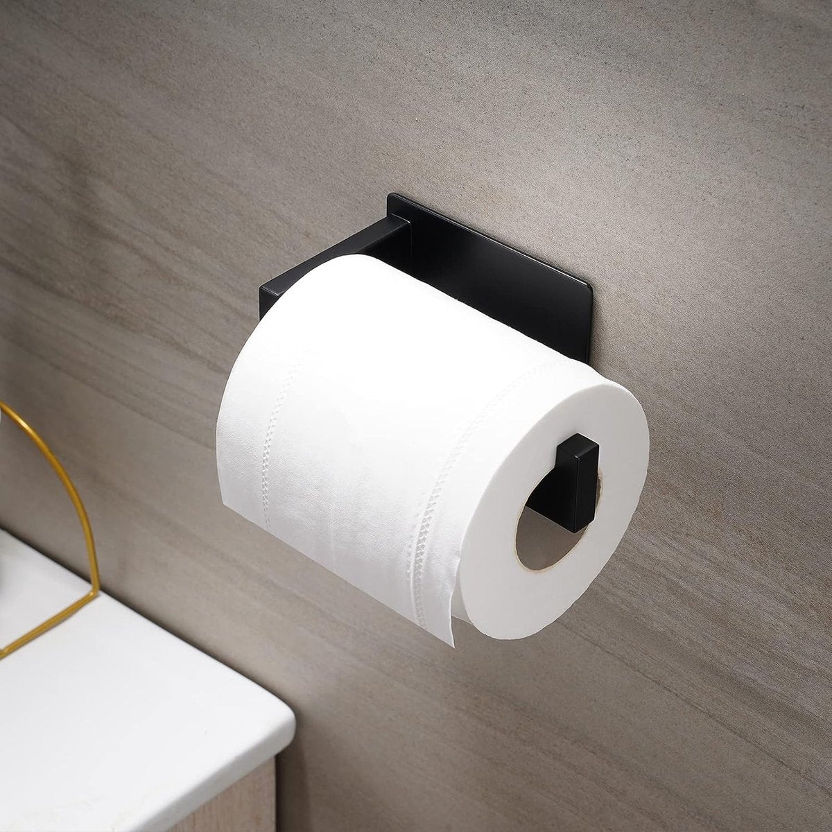 Toilet paper holder without Bohren - Selbstklebender Toilet paper roll holder, Toilet paper holder from Edelstahl - Toilet paper holder for kitchen and bath - Black - Image 3