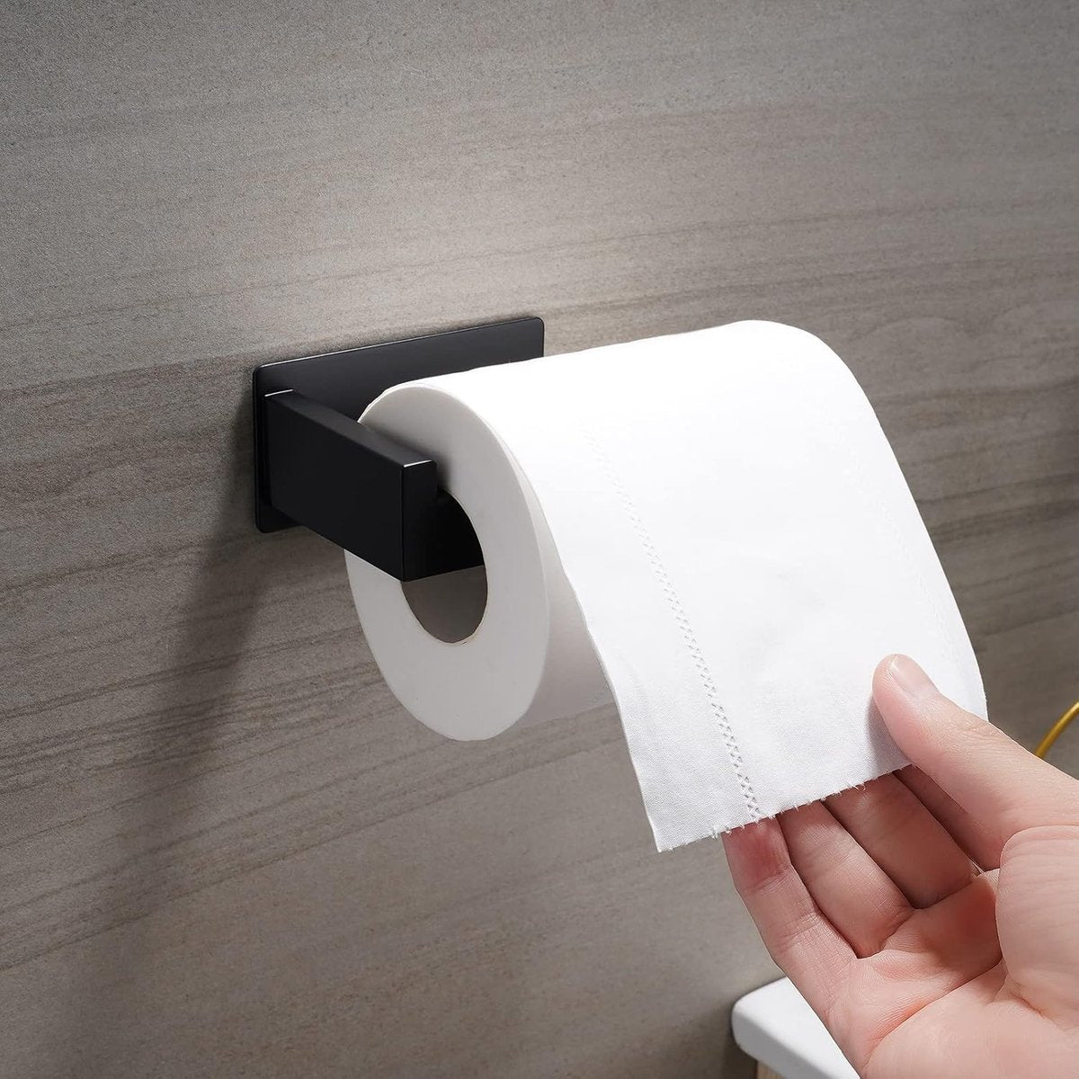 Toilet paper holder without Bohren - Selbstklebender Toilet paper roll holder, Toilet paper holder from Edelstahl - Toilet paper holder for kitchen and bath - Black - Image 4