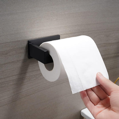 Toilet paper holder without Bohren - Selbstklebender Toilet paper roll holder, Toilet paper holder from Edelstahl - Toilet paper holder for kitchen and bath - Black - Image 4