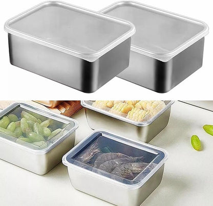 6 Food Containers with Lids - Reusable, Stackable, Waterproof - Stainless Steel - Suitable for Oven, Refrigerator, and Dishwasher - 13.5*10.5*6 cm (500 ml) - Image 4