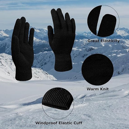 Women's winter coat 6 pairs of women's winter gloves - warm knitted gloves for men for cold weather - Warm gloves - Men's Gloves - Women's Gloves - Winter Gloves - Ski Gloves - Image 3