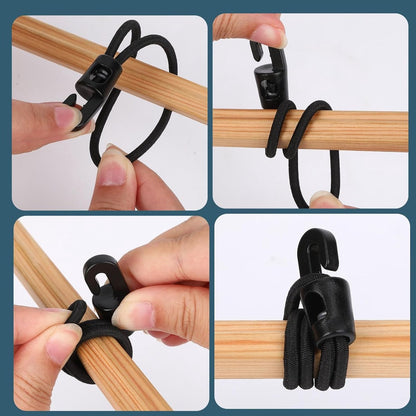 Elastic ropes with hooks - 20 pieces, 10 cm each - Multifunctional tarpaulin tensioner - Rubber tensioner - Suitable for tarpaulins, tents, camping - Image 5