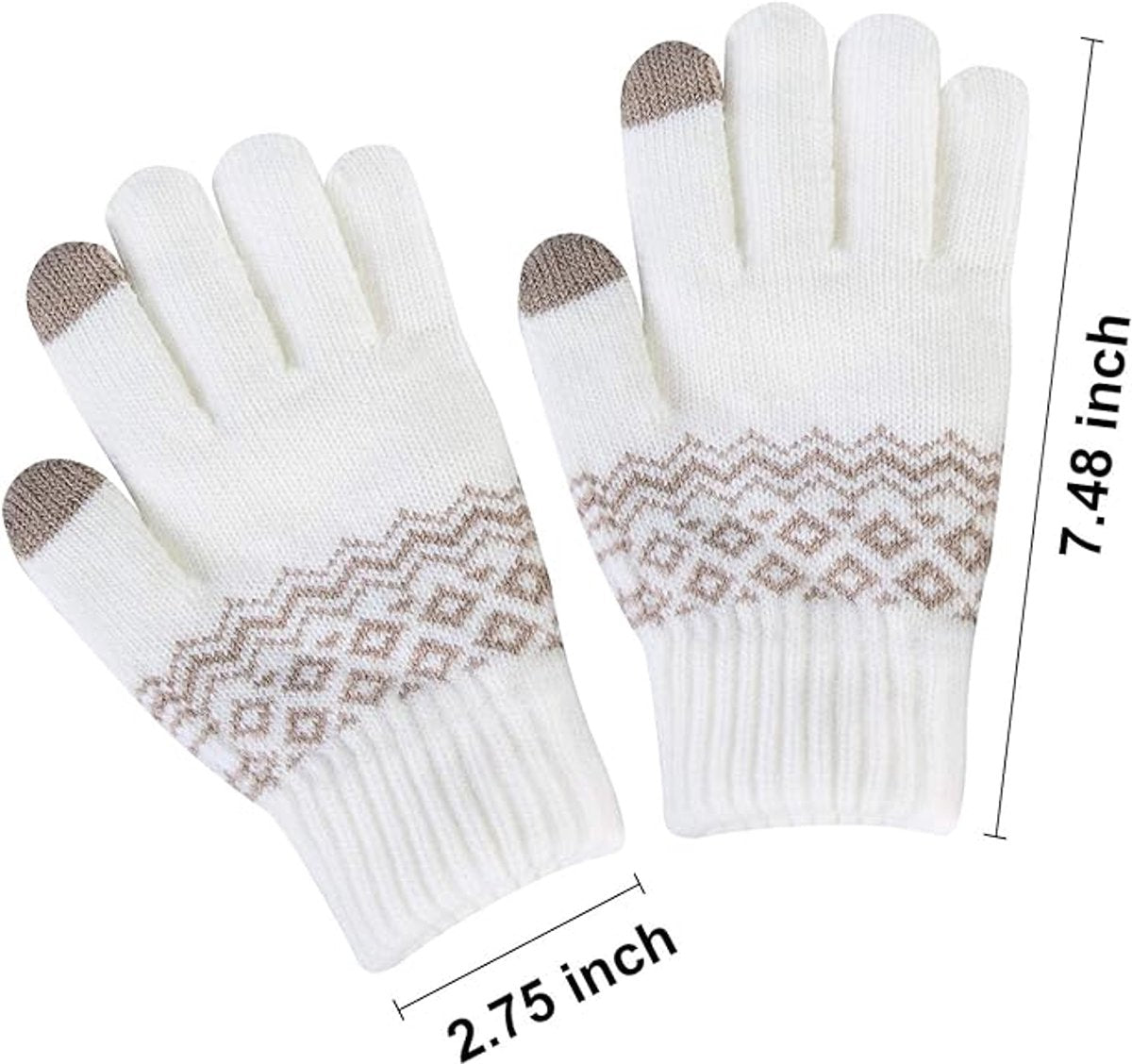 Gloves-men's gloves Women's winter gloves - Snowflake print Warm touchscreen gloves - Unisex - Reusable - Image 3