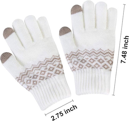 Gloves-men's gloves Women's winter gloves - Snowflake print Warm touchscreen gloves - Unisex - Reusable - Image 3