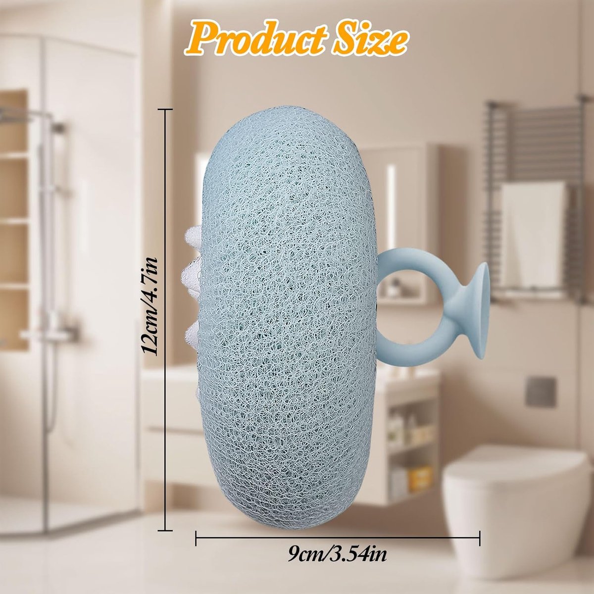 Cleaning Brush - 4-pack Newly improved 2-in-1 Sunflower Bath Ball - Ultra-soft Bath Sponge Cleaning Brush - Bath Ball with Suction Cup and Ring - Exfoliating Bath Sponge (Pink + Blue-Green + Beige + Purple) - Image 2
