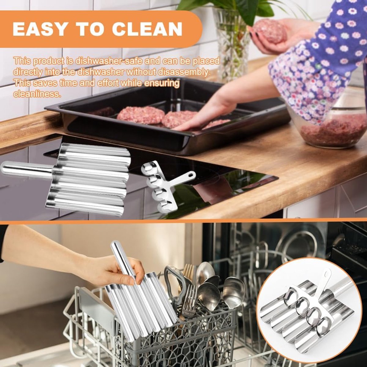 Meatball maker, stainless steel non-stick meatball maker, portable meatball scooper kitchen restaurant must-have meatball maker set, home cooking tools - Image 5