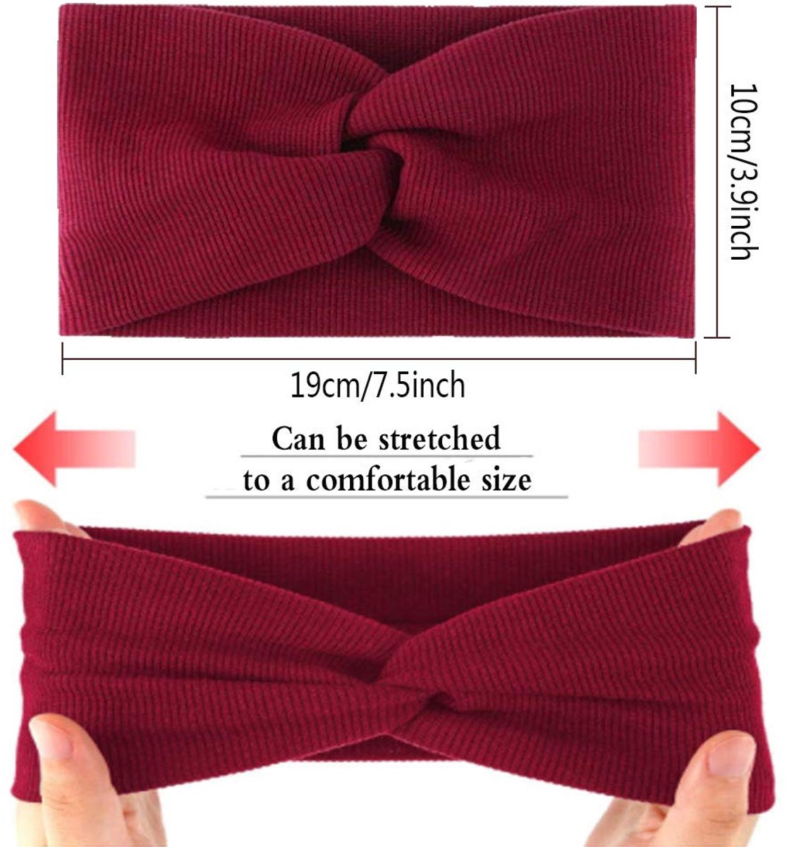 Vierteiliges Stirnband-Set für Damen und Mädchen – Elastics, breites Stirnband – Sport-Stirnband – Baumwoll-Haaraccessoire mit Kreuzmuster für Yoga - Image 2